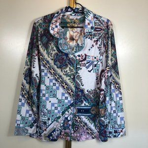 Johnny Was Multicolor Patterned Pajama Top